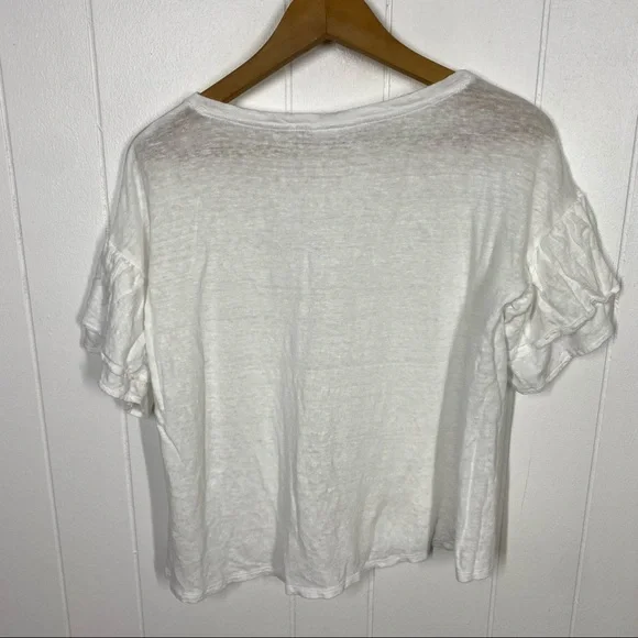 J. Jill Linen Ruffle Sleeve T Shirt - Picture 6 of 6